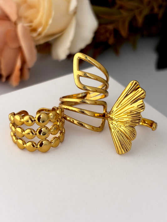 Gold Rush Ring Stack | Combo Set of 3 Rings