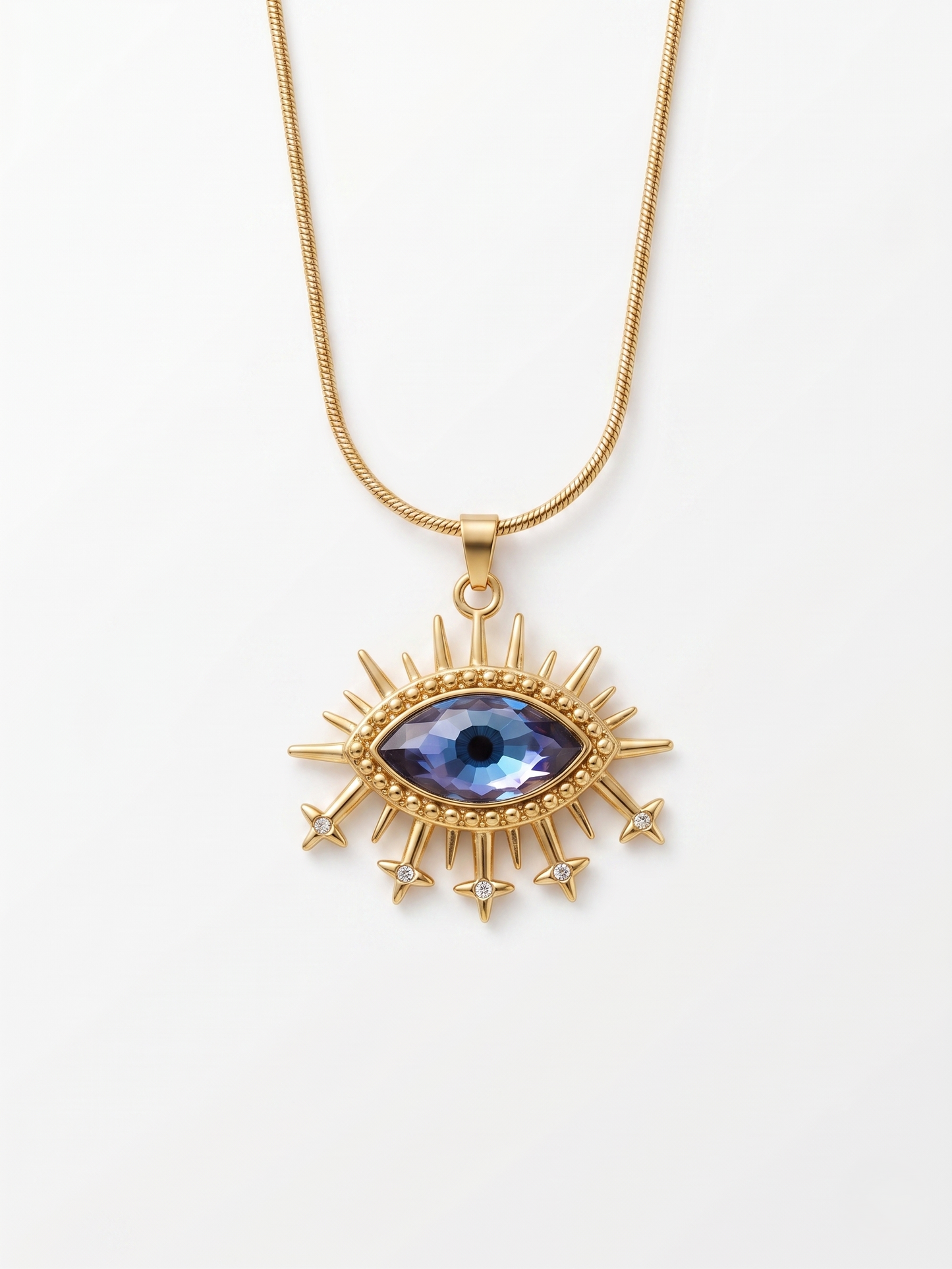 18kt Gold Plated Evil Eye Crystal Necklace