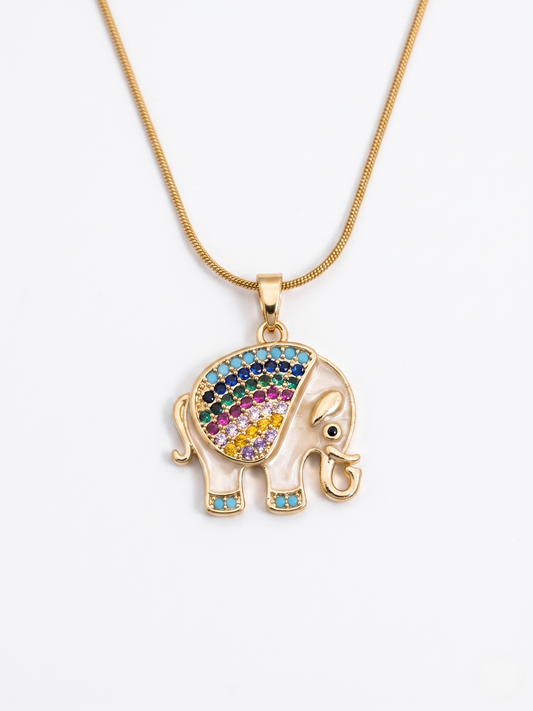 Tiny Tusker ~ Enamel Elephant with Zircons | Pinteresty Gold Plated Non Tarnish