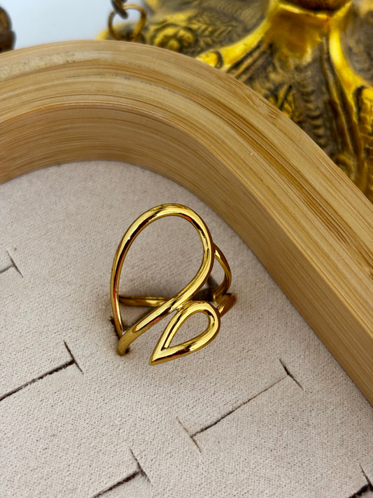 Gold plated abstract ring - Shop the best gold plated rings from Eliora Jewels and Fashion House 