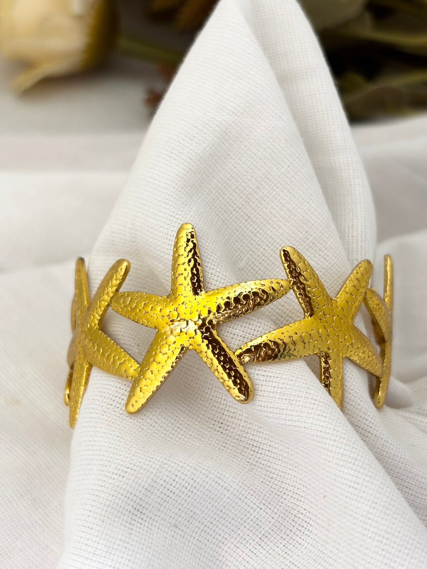 18k gold-plated cuff bracelet with anti-tarnish coating