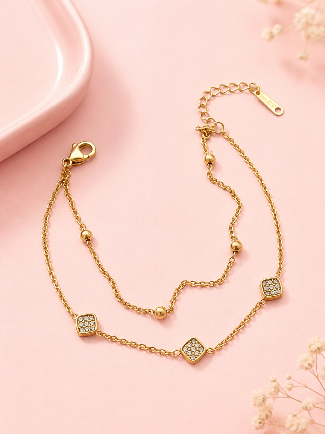 Golden Trail Double Layered Bracelet | 18k Gold Plated