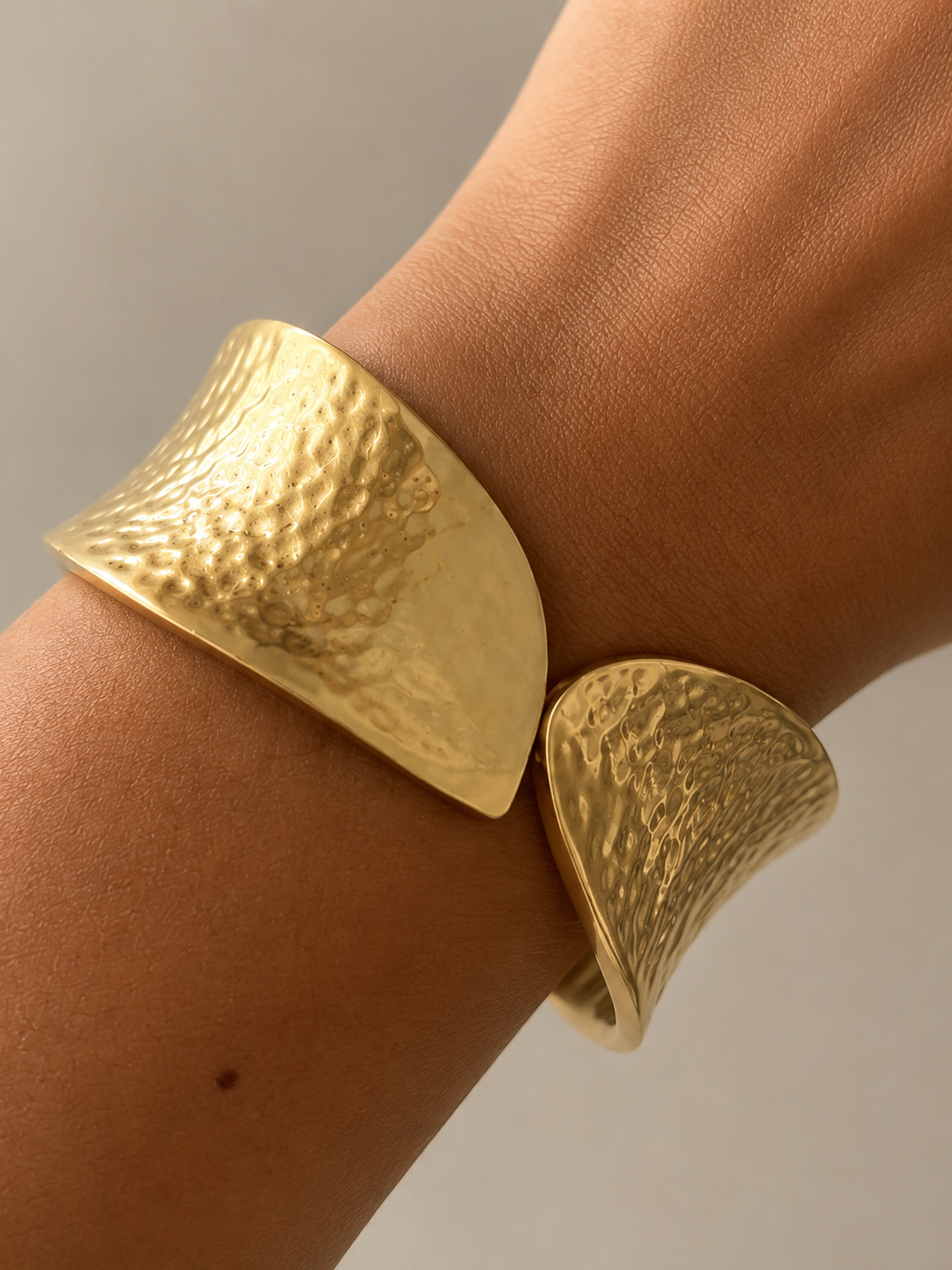 Velmera Stainless Steel Matte Textured Cuff Bracelet