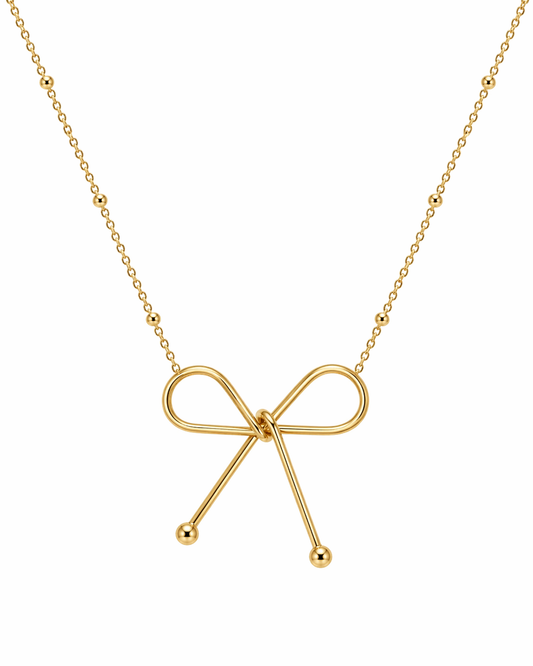 Bow Kiss Necklace | 18k Gold Plated Stainless Steel