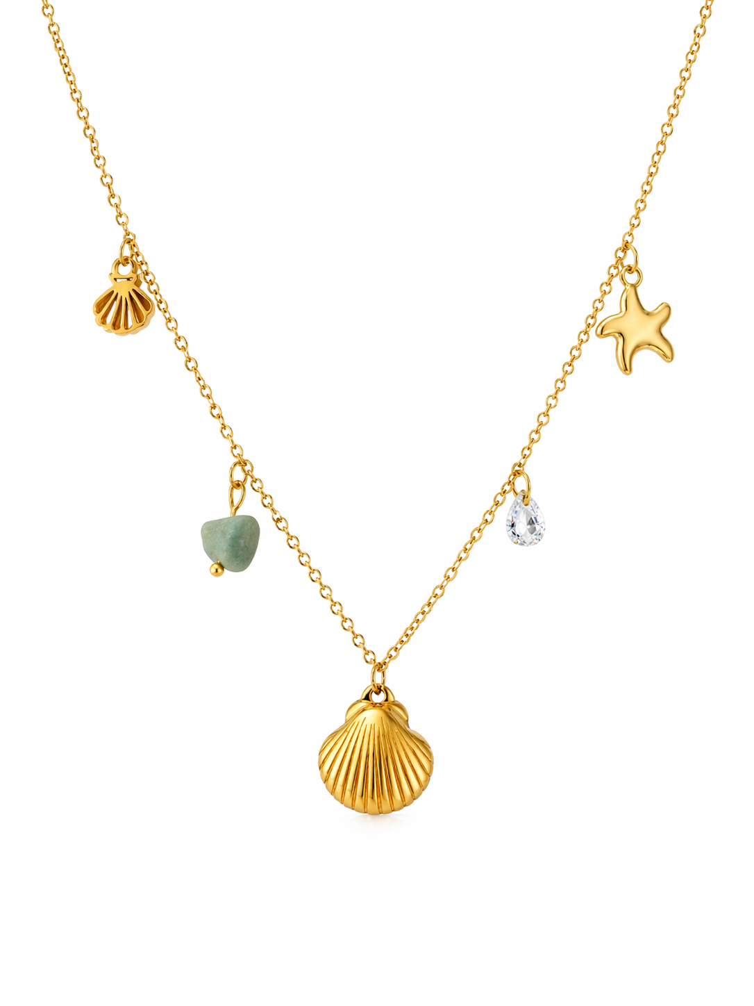 Golden Shore Charm Necklace