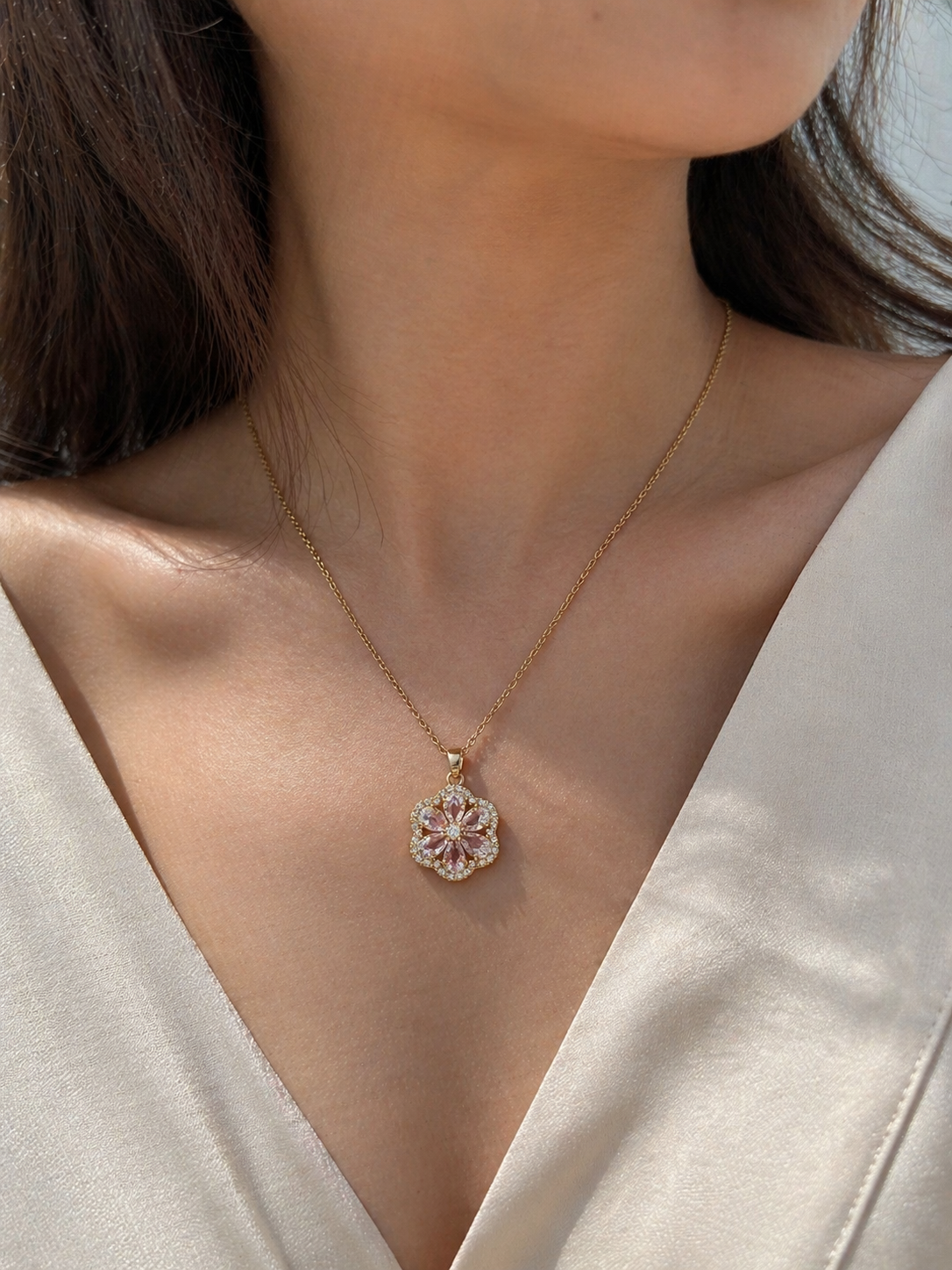 Crystal Bloom Flower Necklace