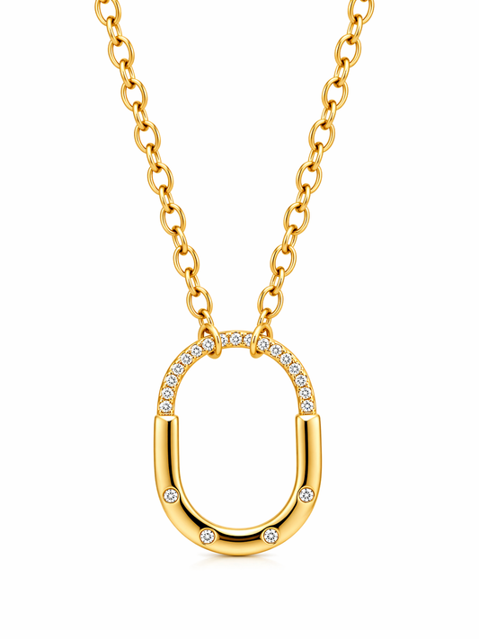 Golden Lock Pendant Necklace