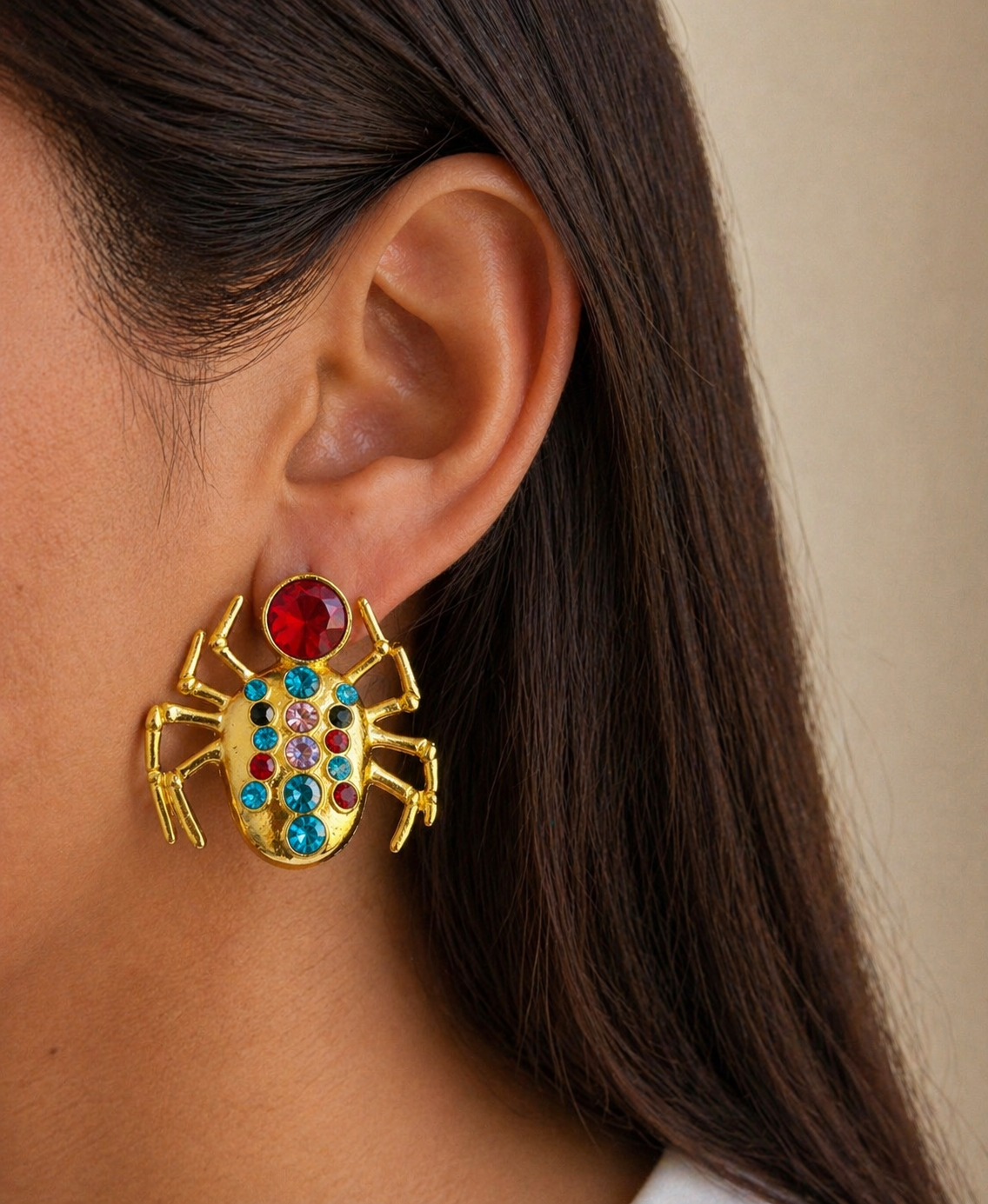 Spider Jewel Statement Earrings