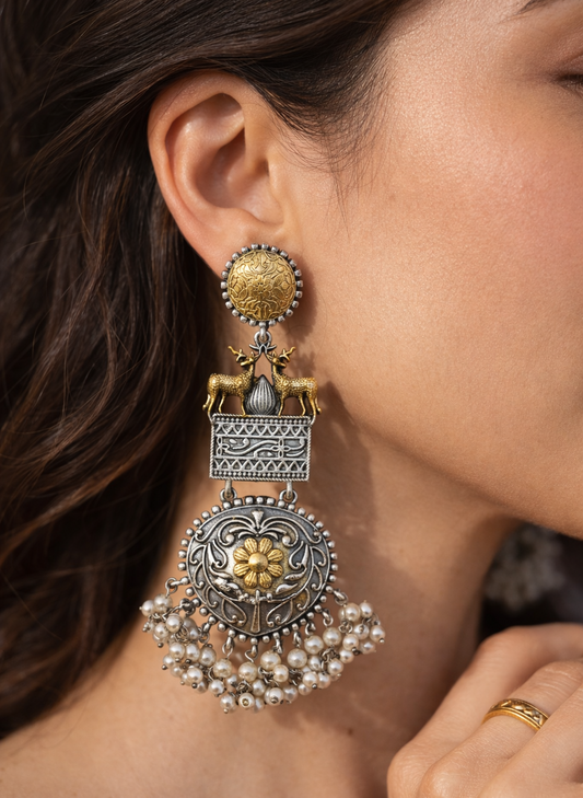 Sitara Dual Tone Jhumkas