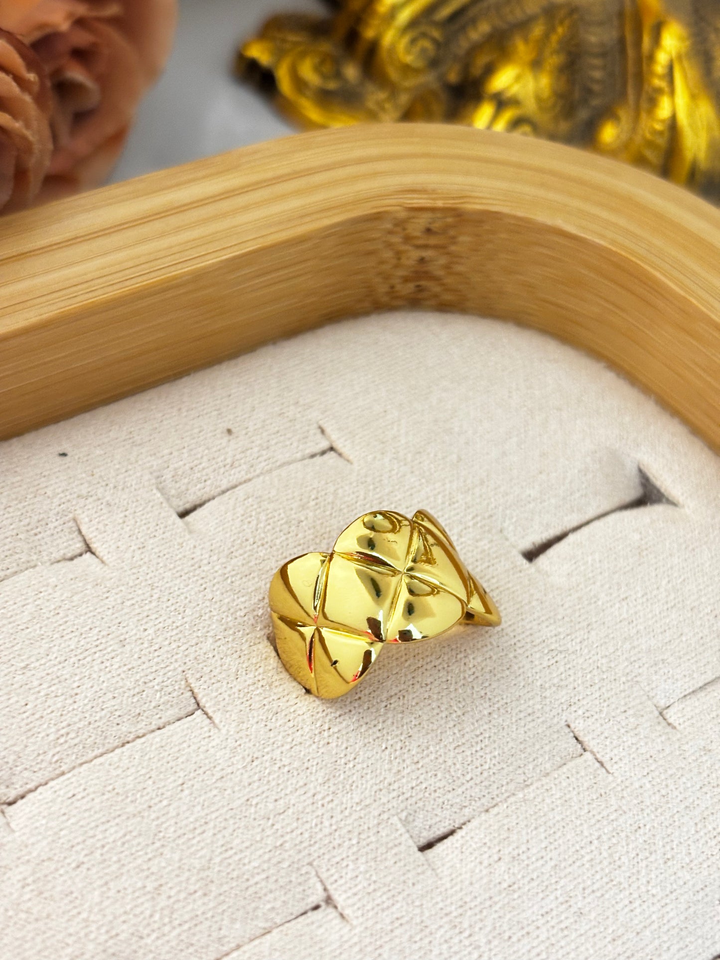 Golden Whisper Statement Ring