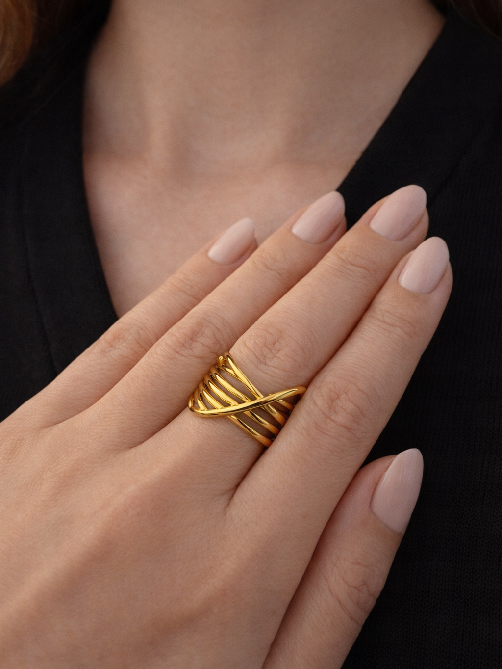 Crisscross Gold Ring | Anti Tarnish Gold Plated