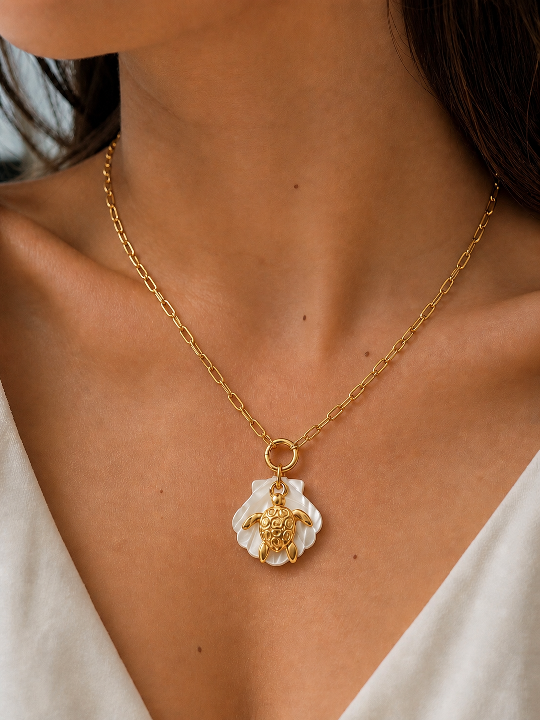 Shell Turtle Chain | 18kt Gold Plated Necklace