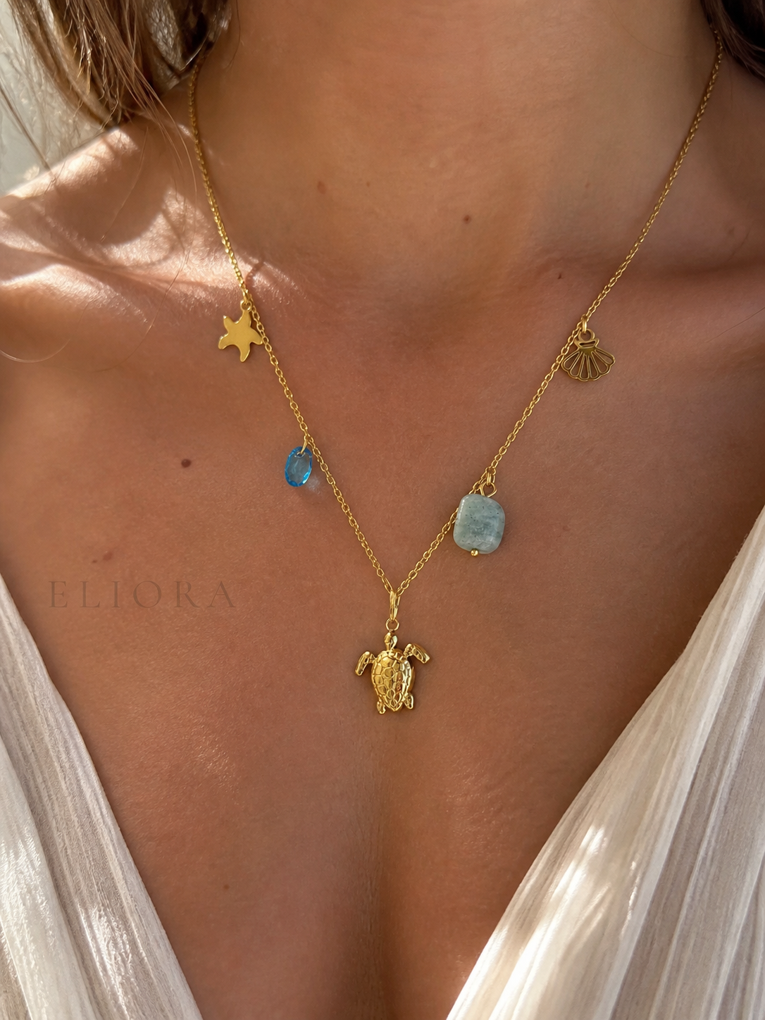 Turtle Muse Beach Necklace | 18k Gold Plated | Waterproof