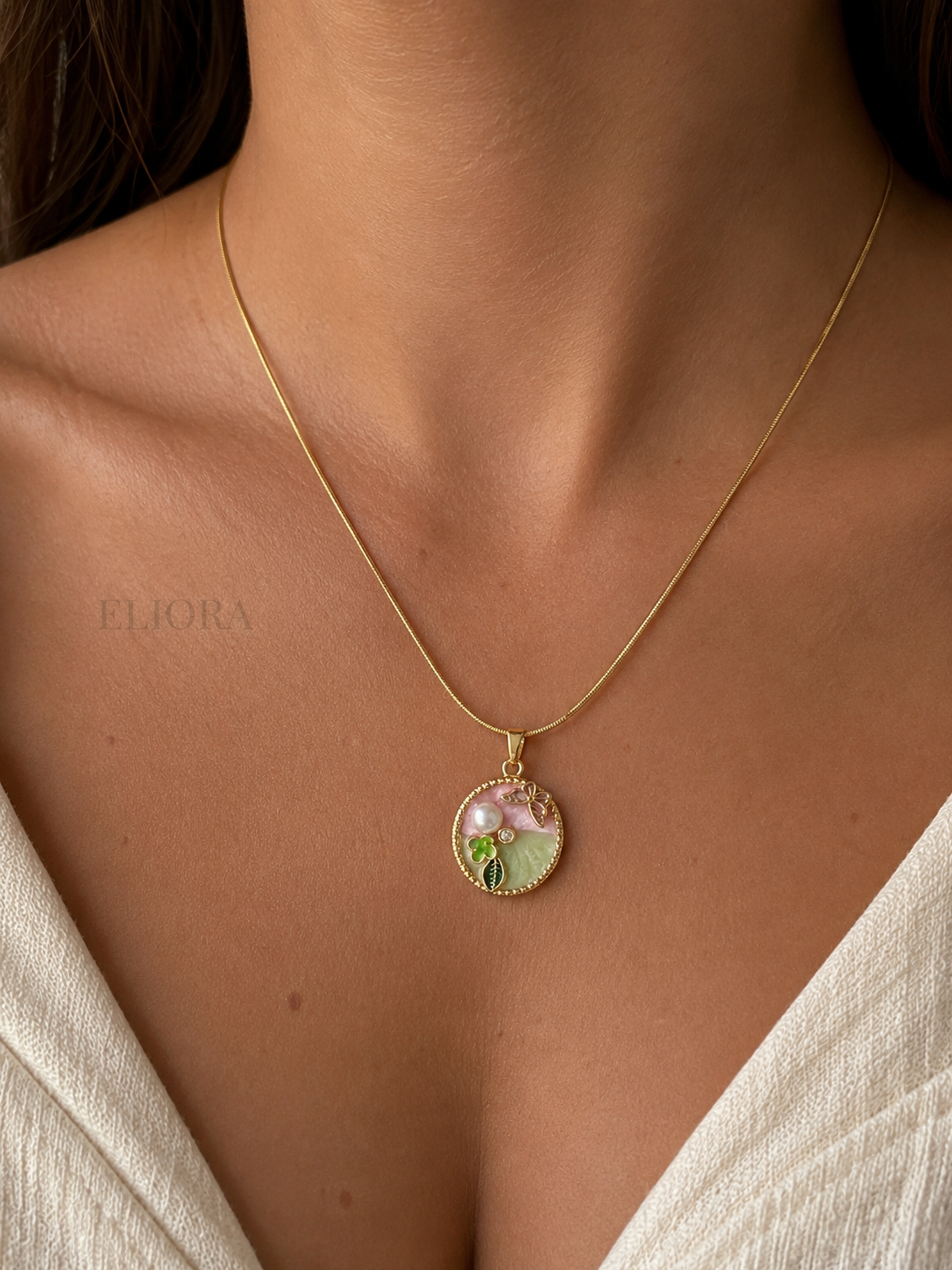 Vintage Pearl Gold Necklace