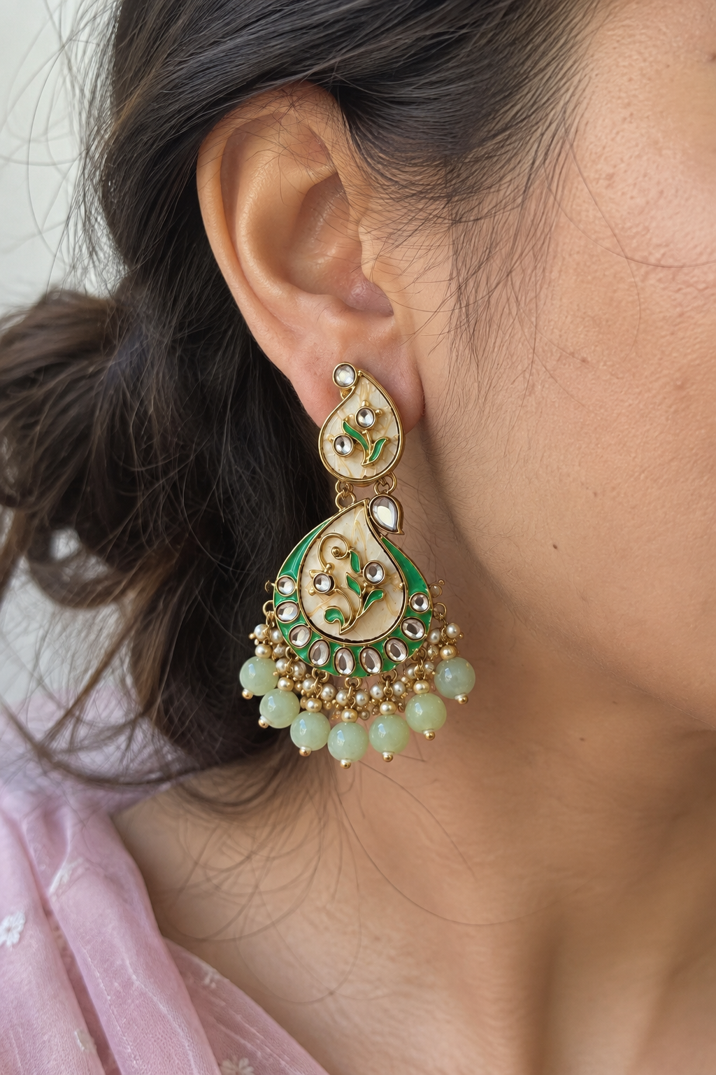 Jheelkamal Ethnic Jhumka (Green)