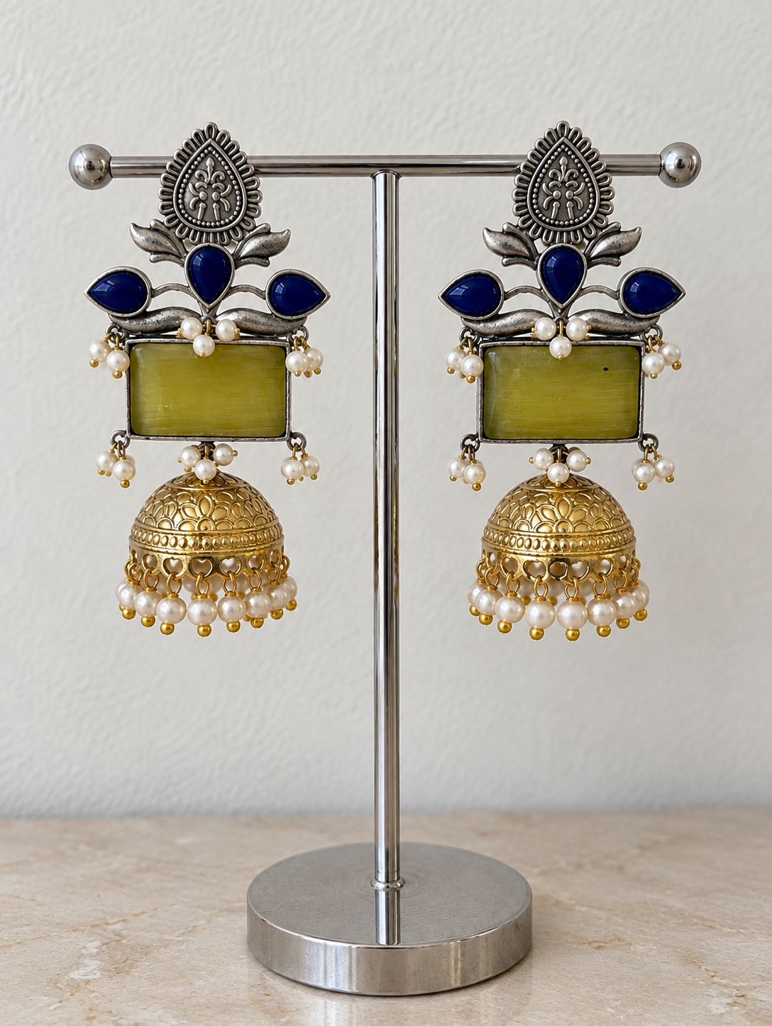 Vedhika Dual Tone Jhumka (Yellow)