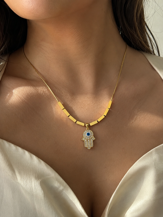 Hamsa Evil Eye Necklace