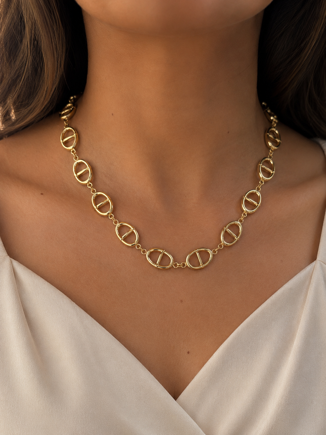 Golden Link Muse Necklace | Light weight & Anti Tarnish