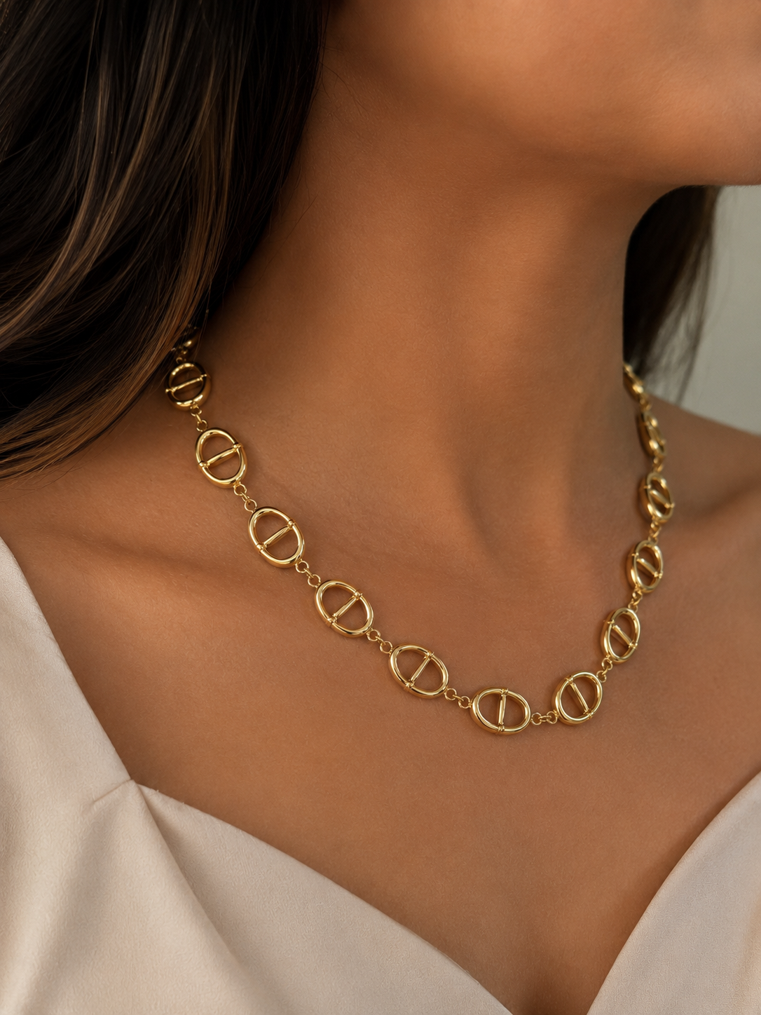 Golden Link Muse Necklace | Light weight & Anti Tarnish