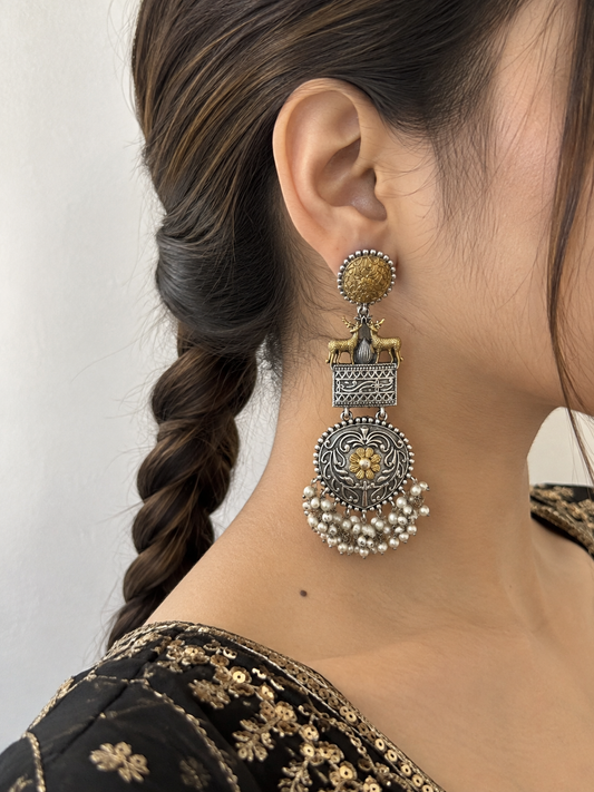 Sitara Dual Tone Ethnic Jhumka