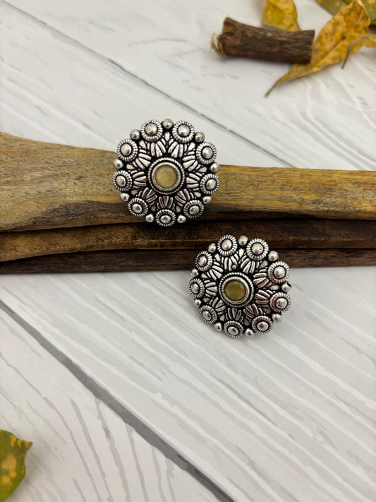 Rajmohini Stud Earrings (Yellow)