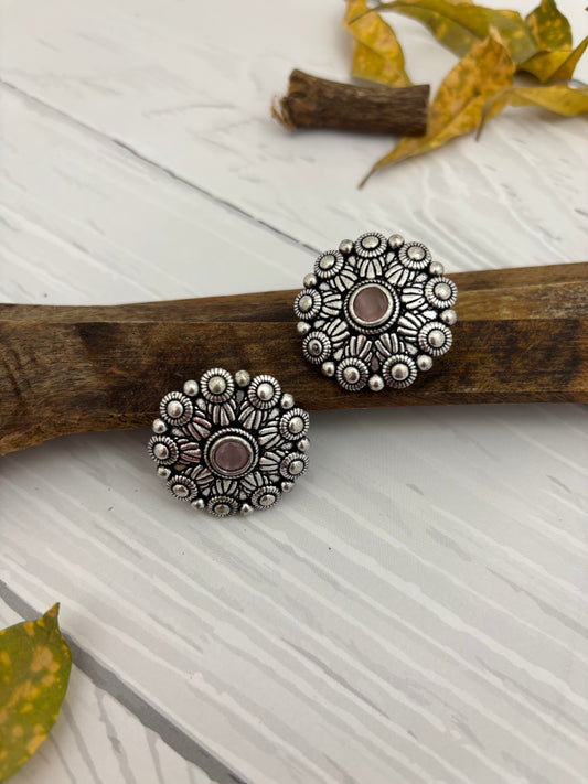 Rajmohini Stud Earrings (Pink)