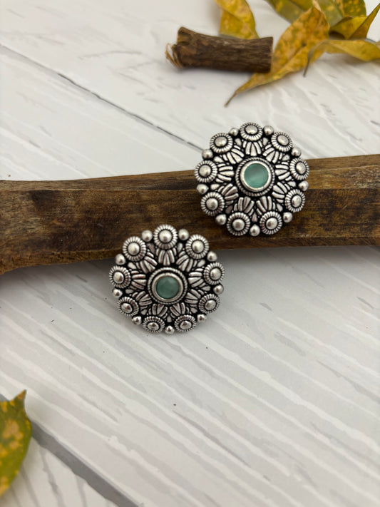 Rajmohini Stud Earrings (Green)