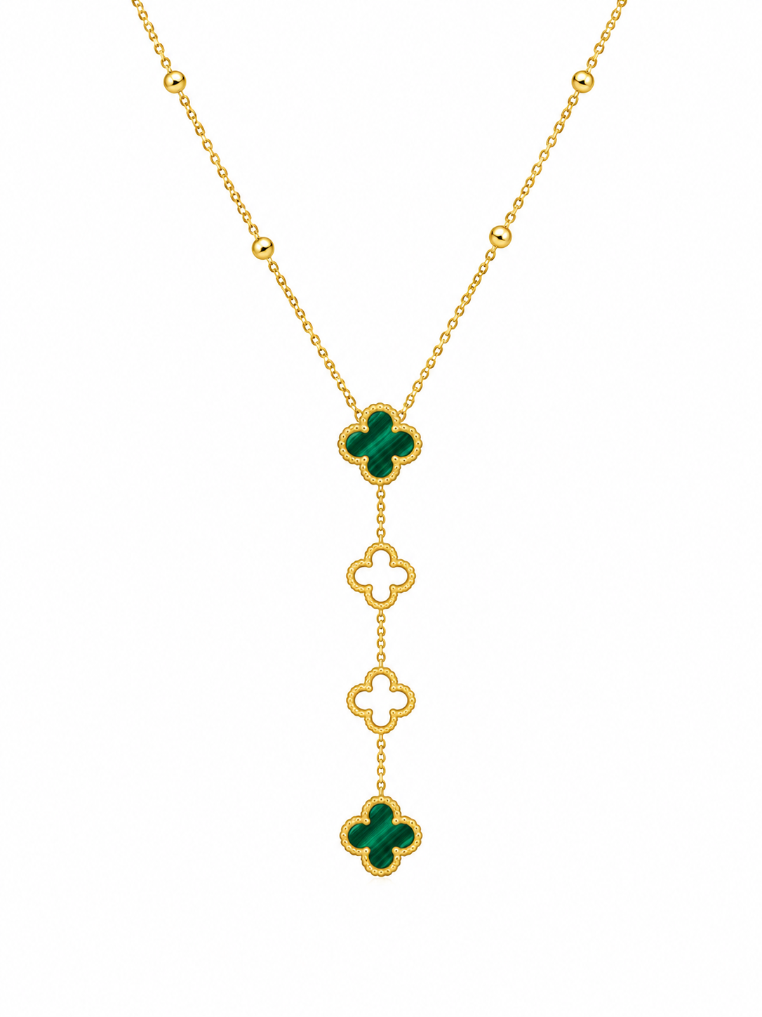 Clover Cascade (Green) | 18kt Gold Plated