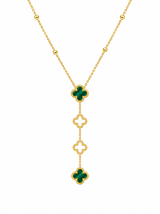 Clover Cascade (Green) | 18kt Gold Plated