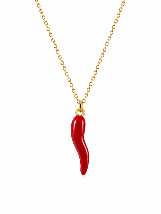 Hot Red Chilly Pendant Necklace | 18kt Gold Plated Non Tarnish