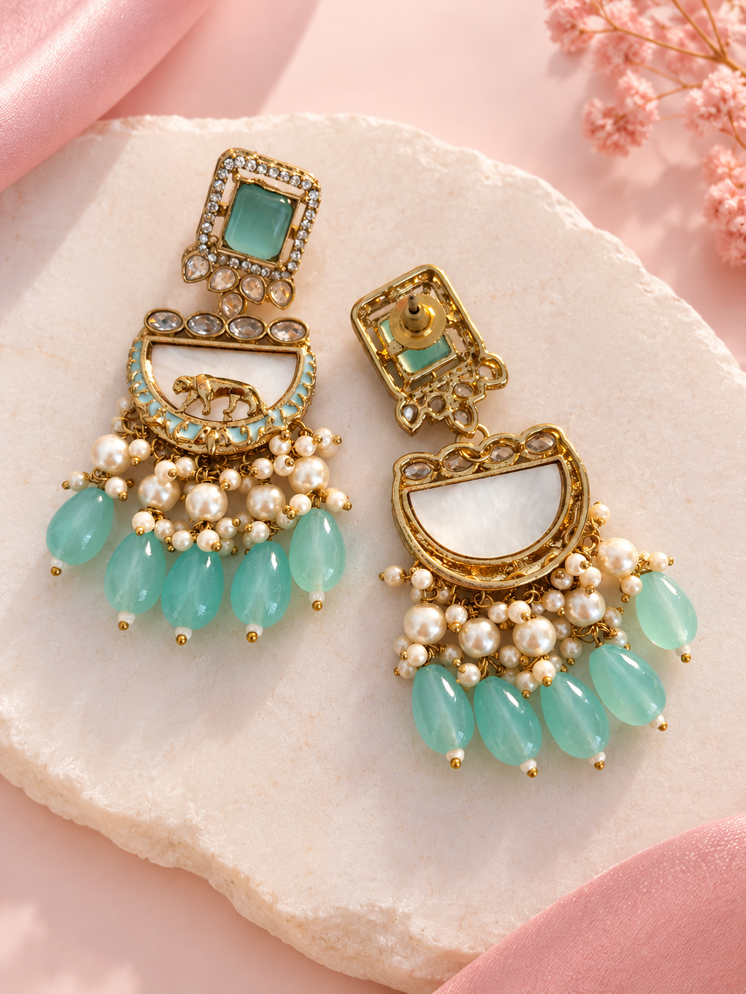 Mrinali Ethnic Chandbali | Weddings & Festivity (Sea Blue)