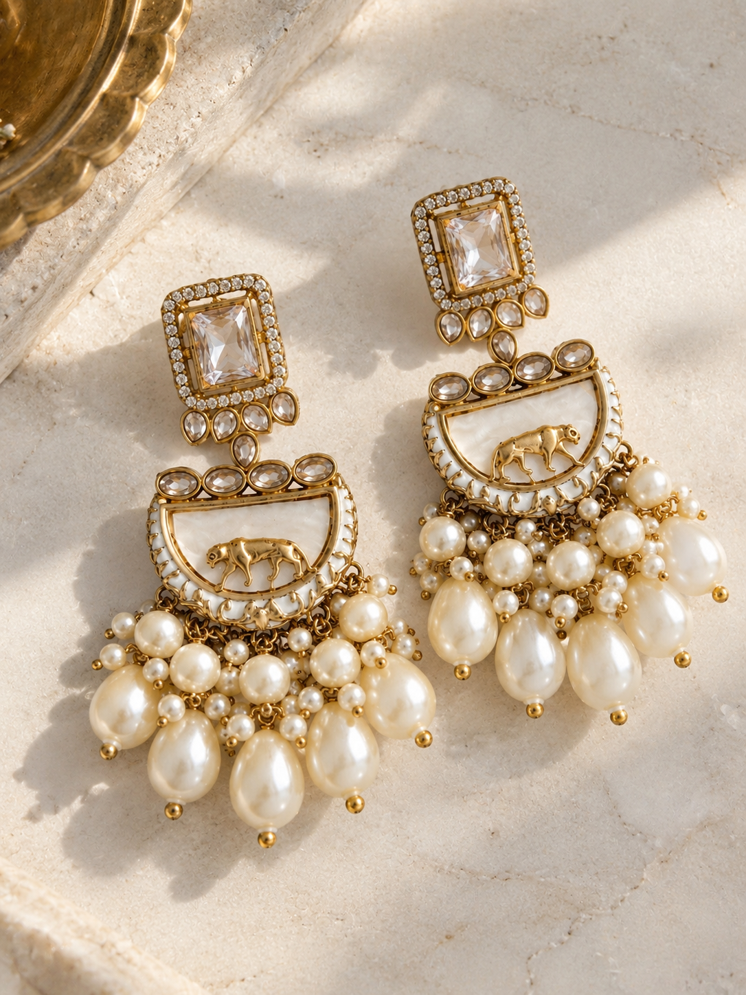 Mrinali Ethnic Chandbali | Weddings & Festivity (White)