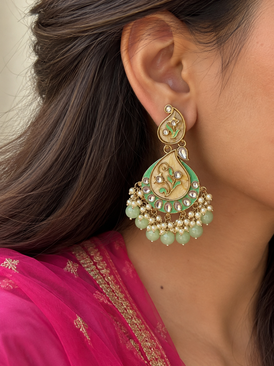 Jheelkamal Ethnic Jhumka (Green)