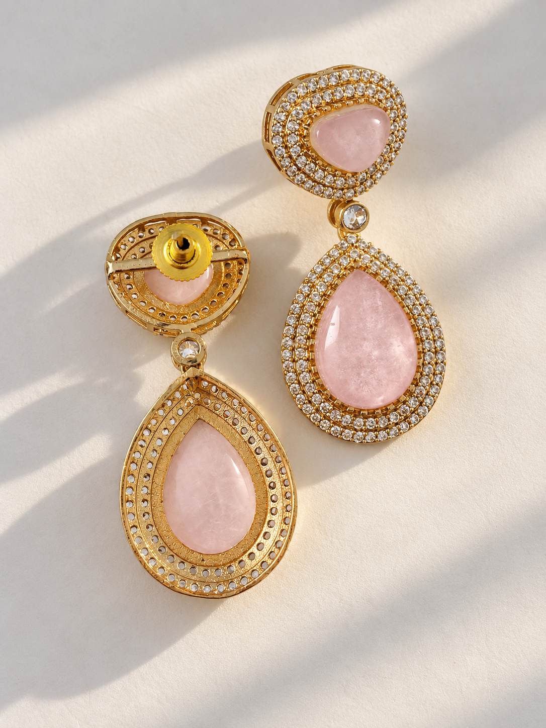 Vaanya Moissanite Drops (Baby Pink)