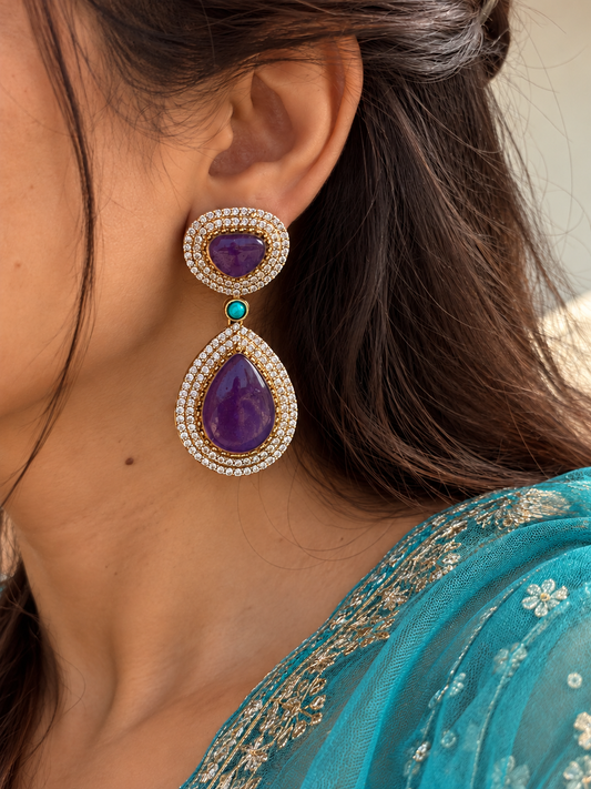 Vaanya Moissanite Drops (Purple)