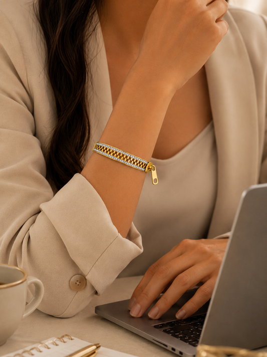 Taffy Chain Zircon Bracelet | 18kt Gold Plated