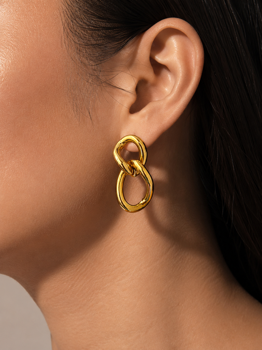 Golden Loops Drops | 18k Gold Plated | Stainless Steel