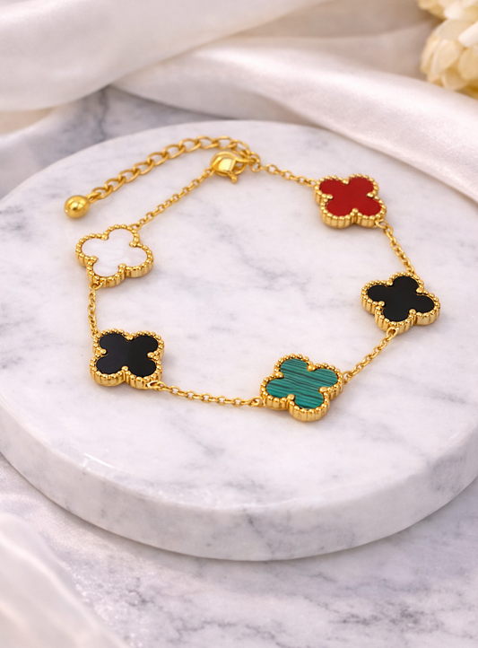 Multicoloured Van Cleef Clover Bracelet
