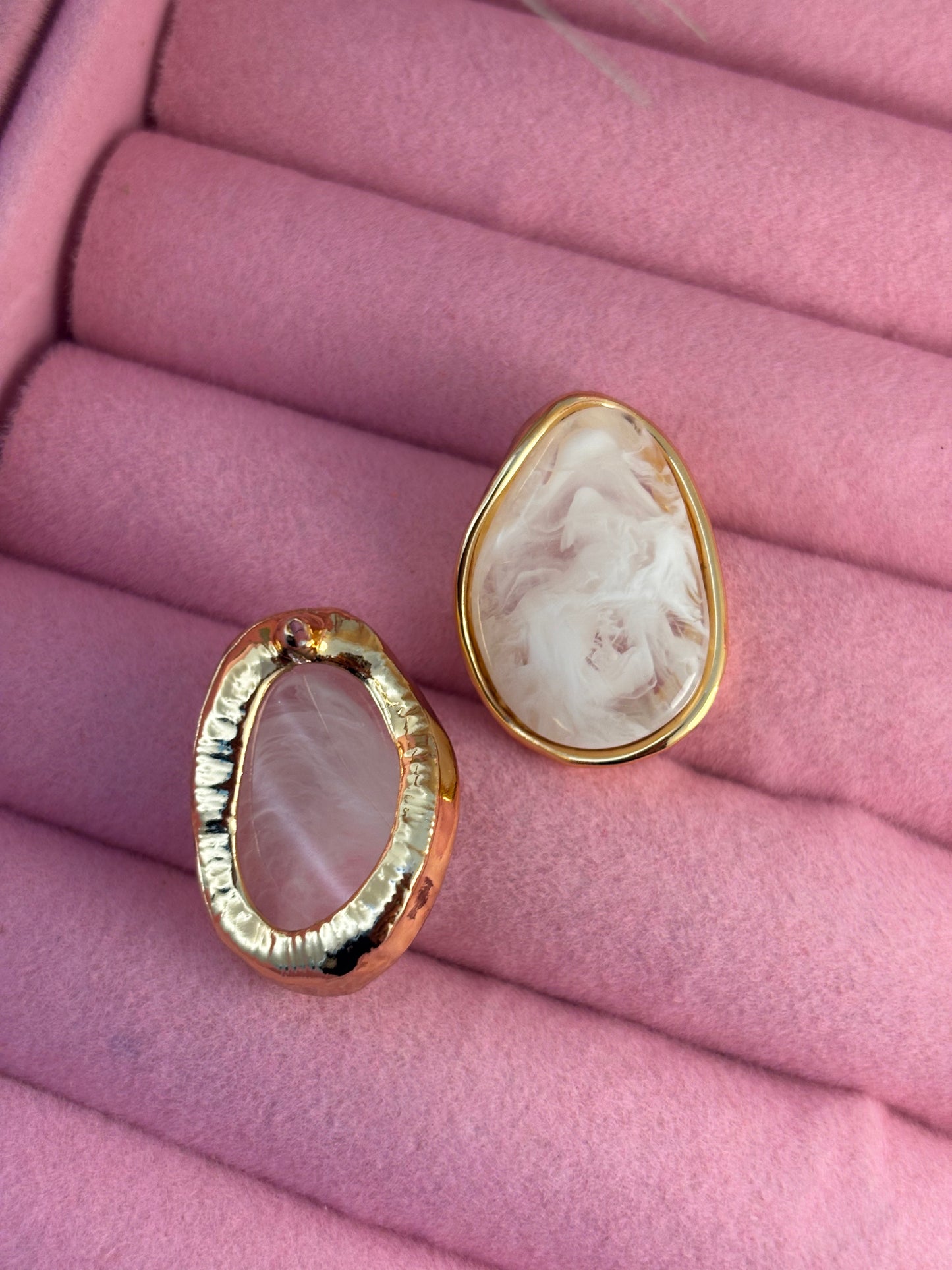 Milky Teardrop Stud Earrings