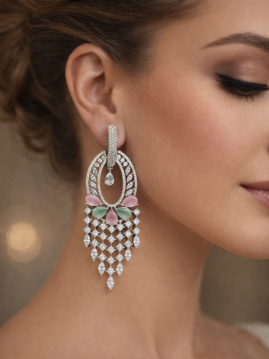 Roselyn AD Cascade Earrings | Wedding & Party Wear