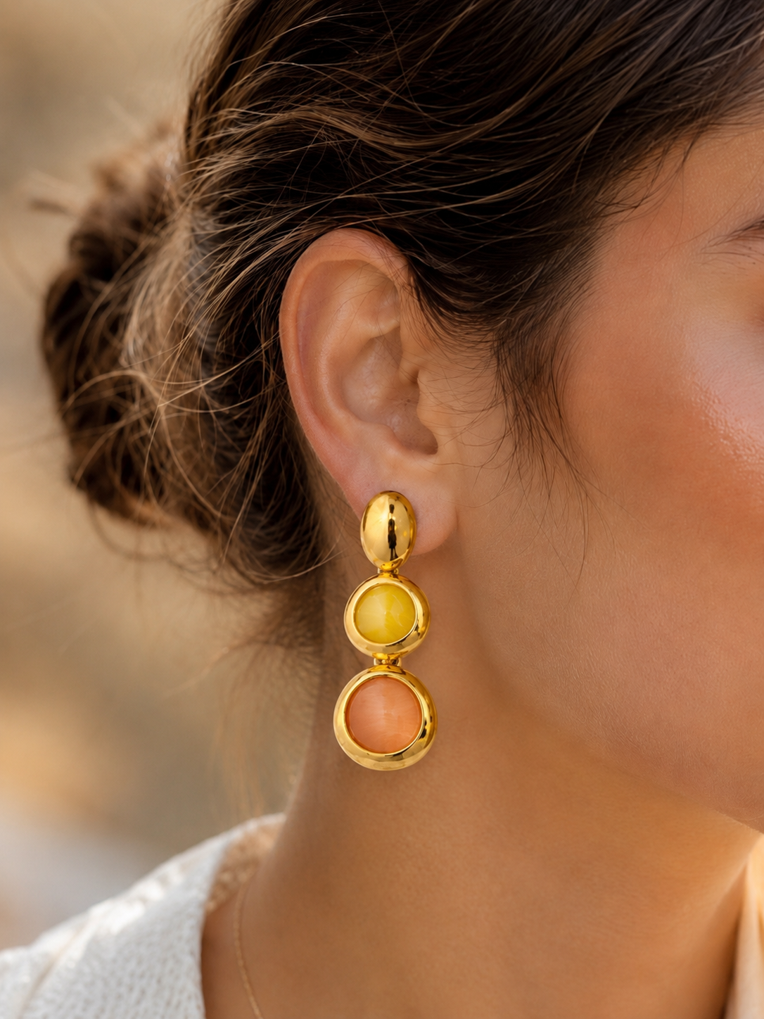 Honey Blush Statement Earrings | 18kt Gold Plated | Stainless Steel