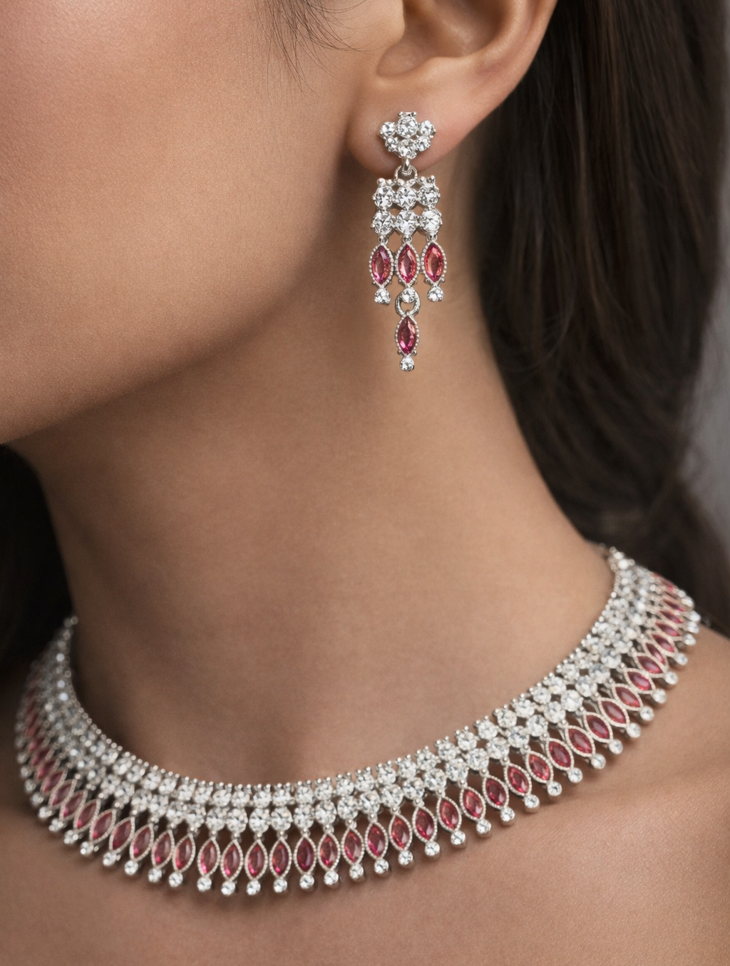 Regal Radiance Necklace Set (Red)