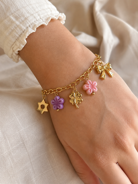 18kt Gold Plated Pastel Luck Charms Bracelet