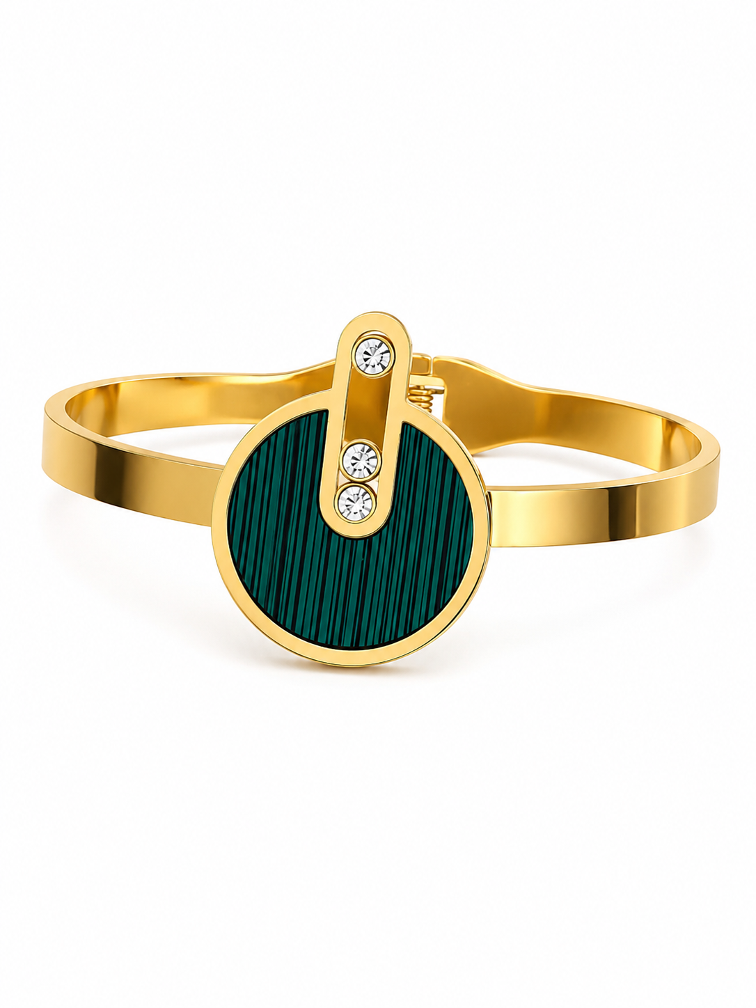 Green Mint Disc | Anti Tarnish Gold Plated Bracelet