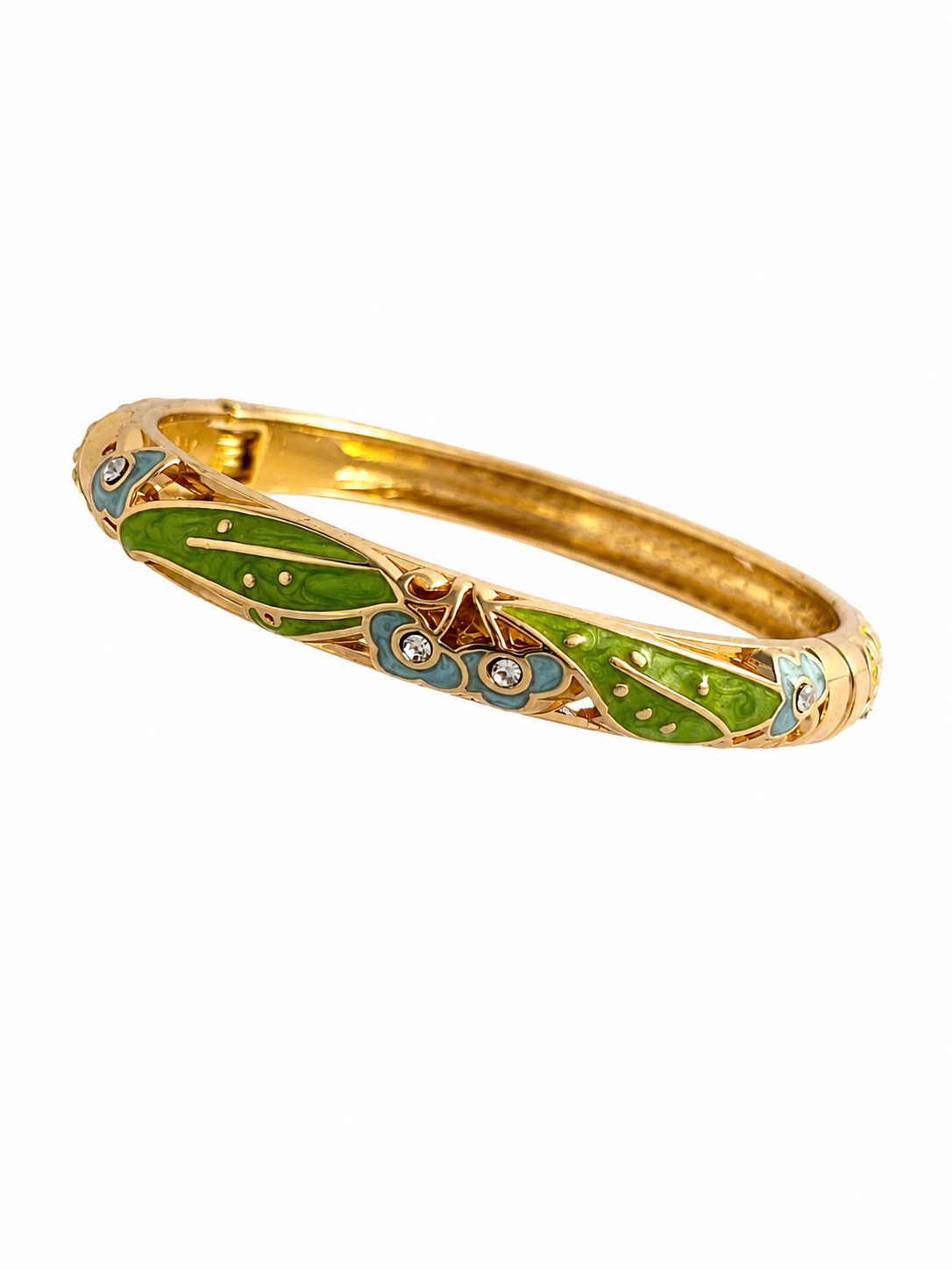 Parrot Green Flower Meenakari Kada Bracelet