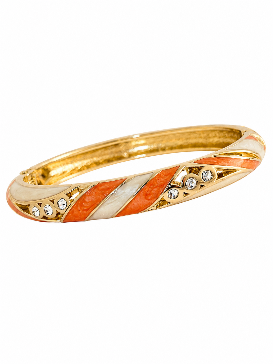 Orange Ivory Meenakari Kada Bracelet