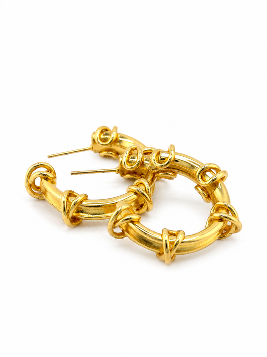 Classic Knot Hoops | 18k Gold Plated