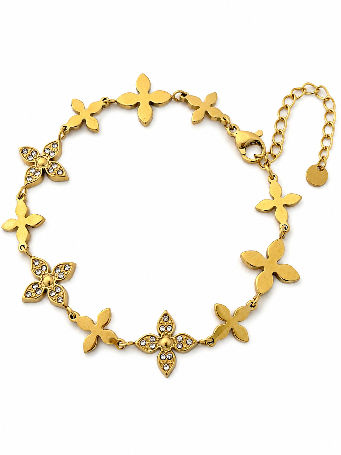 Crystal Flower Bracelet | 18kt Gold Plated