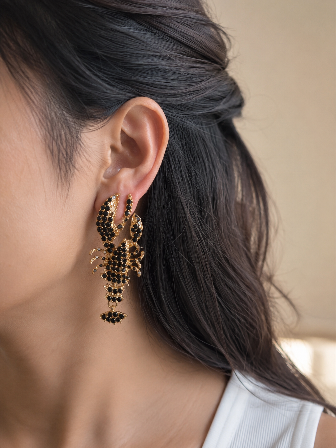 Lobster Bling Statement Earrings