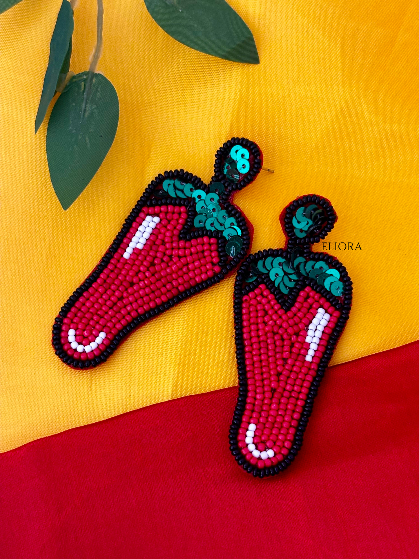Hot Mirchi Handmade Beaded Earrings